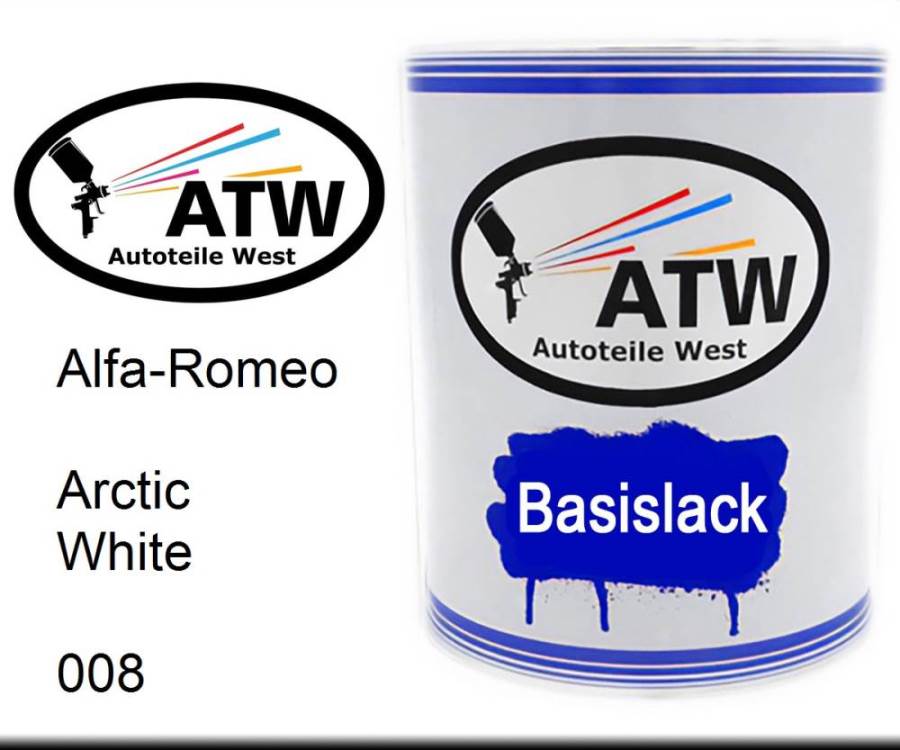 Alfa-Romeo, Arctic White, 008: 1L Lackdose, von ATW Autoteile West.